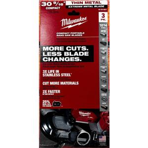 Milwaukee 48-39-0631 30-9/16" 12/14 TPI Compact Extreme Thick Metal Band Saw Blade 3 Pack