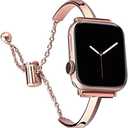 PlusRoc Stainless Steel Band Compatible with Apple Watch Band 38mm 40mm 41mm 42mm 44mm 45mm 46mm 49mm iWatch SE Series 11 10 9 8 7 6 5 4 3 2 1, Slim Versatile Bangle Bracelet for Women