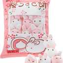 Civaner Kawaii Bunny Plush Pillow Cute Room Decor Cherry Blossom Throw Pillow Pink Removable Stuffed Animal Fluffy for Easter Home Birthday Spring Sakura Gifts Bag