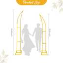 Gold Curved Wedding Arch Backdrop Stand, Half Moon Arch Balloon Stand for Wedding Party Baby Shower Birthday Ceremony Christmas Decoration, 2 Pcs 6.2 ft and 7.8ft