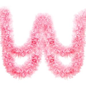 Dingion 59 Feet Christmas Tinsel Garlands Metallic Twist Garland Hanging Garland Ornaments for Halloween Christmas Tree Party Supplies Indoor and Outdoor Decoration(Matte,Pink)