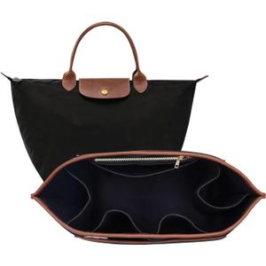 ZTUJO Premium Felt LongChamp Organizer Insert, Compatible with Longchamp Le Pliage Energy, Shoulder Bag, Top Handle, Xtra (Black, Small)