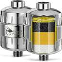 Heavy Duty Shower Filter 2 Pack,High Output Shower Water Filter - Shower Head Filter 99% Removal for Hard Water, Chlorine, Fluoride,Heavy Metals and Harmful Substance - Skin & Hair Care Solution