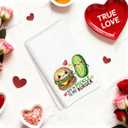 Valentines Day Kitchen Towels, Valentines Day Decorations, Gift for Her Him Boyfriend Girlfriend, Funny Food Pun Pickle and Burger Dish Towels, Anniversary Decoration Hand Towel 14x24 Inch