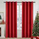 MIULEE Christmas Blackout Curtains 84 Inches Long for Bedroom Living Room Thermal Insulated Room Darkening Grommet Top Solid Light Blocking Drapery Set of 2 Window Panels Red