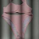 YIMISAN Women's Ribbed Two Piece Bikini Sets Wide Shoulder Strap Top Swimsuit with Mid Waist Cheeky Bathing Suit (Medium, Light Pink)