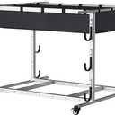 MR Volleyball Equipment Cart, Heavy-Duty Volleyball Gear Storage Trolley with 4 Removable Baskets & Lockable Wheels, Portable Volleyball Cart for Balls, Pads, Nets & Training Aids