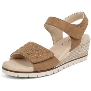 VJH confort Women's Wedge Sandals, Comfort Memory Foam Rhinestone Sandal with Adjustable straps, Size 6.5