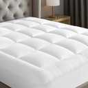 Cloud-Like Twin XL Mattress Topper - 100% Cotton Top Mattress Pad for Back Pain Relief - Breathable & Naturally Cooling for Hot Sleepers