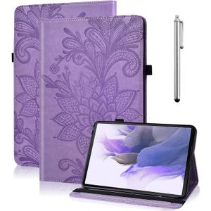 Case for iPad (A16) 11th Generation 11 Inch (2025), iPad 10th Generation 10.9 Inch (2022), Embossed PU Leather Stand case with Auto Wake/Sleep, Pen Holder & Card Slots-Purple