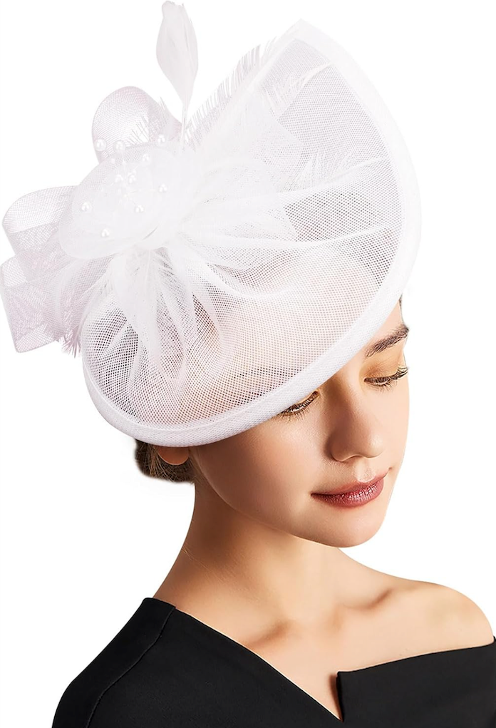 DRESHOW Women Fascinator Hats Tea Party Hat Vintage Pillbox Hat Headband for Cocktail