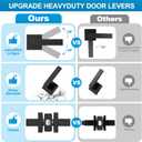 Plustool 10 Pack Matte Black Door Handles Interior, Passage Door Knobs Closet Door Levers for Hallway, Heavy Duty Square Doorknob Non-Locking Handlesets for Left & Right Sided Doors