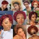 6" Pixie Cut Wig Human Hair, Short Curly 131 Lace Front Human Hair Wigs for Black Women, Natural Black Color Layered Breathable Pixie Wig