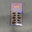 BTArtbox Press On Nails Almond - Amber Hoops, Tortoise Shell Short French Tip Press On Nails with Glue and Adhesive Tabs for Women, Soft Gel Glue On Nails in 16 Sizes - 32 Stick On Nails Kit