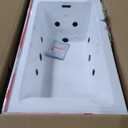 WOODBRIDGE 60" x 32" Alcove Acrylic Rectangular Whirlpool Heated Jetted Tub in White with right Drain, Matte Black Finish, BS667-R-MB02