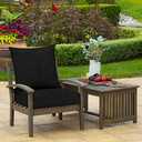 Arden Outdoor Deep Seat Cushion Set, 24 in x 24 in, Weather-Proof, Rain-Proof, Fade Resistant Patio Cushion for Chair, Sofa, and Couch Black Leala