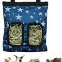 RIOUSSI Hanging Hay Feeder Bag for Guinea Pigs, Bunnies, Chinchillas. Stars (M - 13"x9"x2")