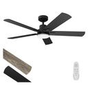 Ceiling Fan with Light 52-Inch, Remote Control Reversible DC Motors, 3CCT Dimmable Timer Noiseless, Black Ceiling Fan for Bedroom Living Room, Indoor&Outdoor ETL Listed