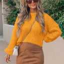 PRETTYGARDEN Fall Sweaters for Women 2026 Fashion Long Sleeve Casual Ribbed Knit Winter Clothes Pullover Jumper Tops (Yellow, L)