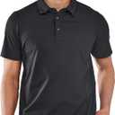 NORTHYARD Men's Polo Shirts Short Sleeve Dry Fit Golf Shirts Moisture Wicking Collared Work Tennis Polos (X-Large, Black)