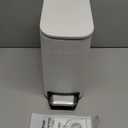 TrashAid Slim Bathroom Trash Can with Lid Soft Close, 6 Liter/1.6 Gallon Stainless Steel Small Garbage Can with Removable Inner Bucket, Step Pedal, Slim Wastebasket for Toilet, Office, Bedroom, White