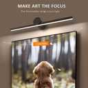 ZitoStory Battery Operated Picture Light with Remote, Wireless Dimmable Art Lights for Paintings Rechargeable Gallery Light Artwork Lighting for Canvas, Portrait (Black, 20'' Inch)
