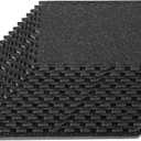 VEVOR 0.56Inch 48sq.ft 12 Tiles Gym Flooring for Home Gym, Rubber Top with High Density EVA Foam,24 x 24In Gym Floor Exercise Equipment Mats, Interlocking Gym Mats, Puzzle Workout Mats, Black & Grey
