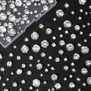 Syhood 200 Pcs Crystal Sew on Rhinestone Glass Claw Rhinestone 3 to 10 mm Flat Back Glass Clear Gems Stones for Craft, Jewelry, Clothes, Costume, Shoes, Dress, Garments, Mixed Size