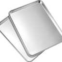 LIANYU 2 Pack Stainless Steel Cookie Sheet Pans, Commercial Grade Baking Sheet, 17.5x13 Inch Half Sheet Pan, Professional Bakeware Cookie Tray, Mirror Finish & Non Toxic & Easy Clean