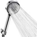 Handheld Shower Head, High Pressure Shower Head With 80" Hose And Adjustable Bracket, Anti-Clog Nozzles, 5 Spray Setting Showerhead, Chrome