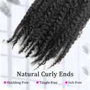 Marley Twist Braiding Hair 18 inch Afro Kinky Curly Crochet Braids 8 Packs Cuban Twist Crochet Braids Synthetic Low Maintenance Skin-Friendly Marley Hair Extensions(1B, Packs of 8)