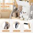 Wooden Baby Walker, Baby Push Walker with Wheel, Push and Pull Toys Learning to Walk, Montessori Walker Toy for Kids Development, Adjustable Speed and Height (Gray)