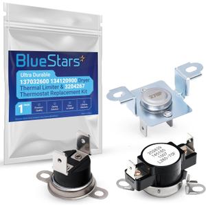 BlueStars Ultra Durable 137032600 134120900 Dryer Thermal Limiter & 3204267 Thermostat Replacement Kit - Compatible with Frigi.daire & Kenmore Dryers - Replace 3205659 1489053 AP4368739
