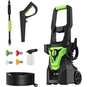 Electric Pressure Washer, 4 Pressure Nozzle Tips, 20 Feet Inlet Hose, Upgraded Power Washer Machine with Foam Cannon for Garden/Patios/Cars/Outdoors/Home Cleaning