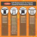 Hisencn Gas Grill Parts for Charbroil Grill Performance 463673519 463625217 463625219 463673517 463673017 463347519 463275517 463244819, 470-5200-W1, G470-0004-W1, Heat Plates Burner Tube 2 Burner