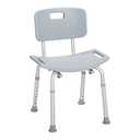 Drive Medical RTL12202KDR Shower Chair with Back, Adjustable Stool with Suction Feet, Shower Seat for Inside Shower or Tub, Bathroom Bench Bath Chair for Elderly and Disabled, 300 LB Weight Cap, Grey