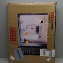 24x32 Inch Brushed Nickel Bathroom Mirror, Rounded Rectangle Silver Metal Frame Mirror, Silver Bathroom Vanity Mirror, Anti-Rust, Hangs Horizontally or Vertically