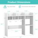 NUTIKAS Desk Hutch White Desktop Bookshelf Shelf - 37 Inch Computer Desk Organizer for Dorm Room, Wood Storage Rack for Home Office Desktop Display Shelves, Small Bookcase for Top of Desk