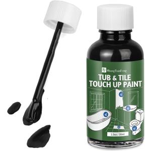 2 x Black Touch Up Paint tile paint porcelain repair kit Specialty Tub and Tile, High-Gloss Quick-Dry Porcelain Paint for Scratches & Chips on Porcelain, Acrylic, Enamel, Cast Iron, Tubs, Tiles, Sinks Wooden furniture and Toilets
