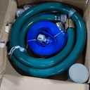 3 Discharge Hose Pump Kit for Backwashing and Drainage | 20 Green Suction + 65 Blue Discharge PVC Hoses with Carbon Steel Filter | Ready-to-Use Setup Saves Time & Effort