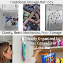 LUXES Pantry Door Storage Set for Fresh Food, Chips, and Snacks With Self-Storage Mount | Compact Alternative to Chip Clips & Magnetic Fridge Clips | Reusable AirTight Food Storage Bands (5ct) Chip Bag Closers - LUXES (Black)
