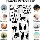 Black Cats 3 Piece Towel Bathroom Sets, 1 Bath Towel, 1 Washcloth, 1 Hand Towel, Cotton Fast Dry Soft Absorbent Towel Set for Home Kitchen Family