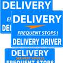 Delivery Driver Car Magnet - High Visibility Reflective Safety Magnet for Vehicle Doors & Bumpers - Strong Hold Magnetic, Weather-Resistant, Easy to Apply (3 BLUEWHITE), 11.8 inches x 8.4 inches