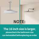 All Metal Rain Shower Head - Heavy Duty Stainless Steel, Easy Install, High Water Flow, Ultra-Thin Modern Design for Bathroom (Brushed Nickel, 16)