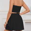 Bsubseach Womens Flowy Skirt with Shorts Ruffle Skorts Elastic Skirts Beach Shorts for Summer (X-Large, Black)