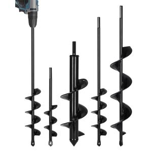 Auger Drill Bit for Planting 4 Pack, Auger Drill Bit Suitable for 3/8'' Hex Drill Driver,Garden Spiral Hole and Planter for Bulbs,Fence Posts,and Umbrella Holes
