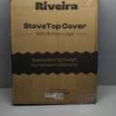 Riveira 30 x 22 Bamboo Natural Stove Top Covers for Electric Stove & Gas Stove Top Covers for Gas Burners – Large Gas Stove Cover with Handle & Juice Groove – Rustic Stove Covers for Gas Stove Top