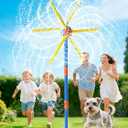 TERRAMUS 59" Windmill Water Sprinkler for Kids Summer Toys, 360 Spinning Splash Water Toy, Upgraded Double Sided with 6 Blades, Outdoor Backyard Games Summer Fun for Boys Girls Dogs & Garden Watering