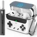 Inesore for Airpods Pro 2nd Generation Case Cover with Cleaner Kit,with Lock for Airpods Pro Case Cover,Classic Cool Funny Game Console Hard Air Pod Pro Case for Men Boy(White)