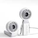 JISULIFE Handheld Fan Life7 – Ultimate Flexibility: Wide & Strong Airflow, 13H Max Cooling, 3600mAh Rechargeable, 5-Speed, LED Display, 3 IN 1 Portable Fan for Travel, Concerts, Sports Events(Grey)
